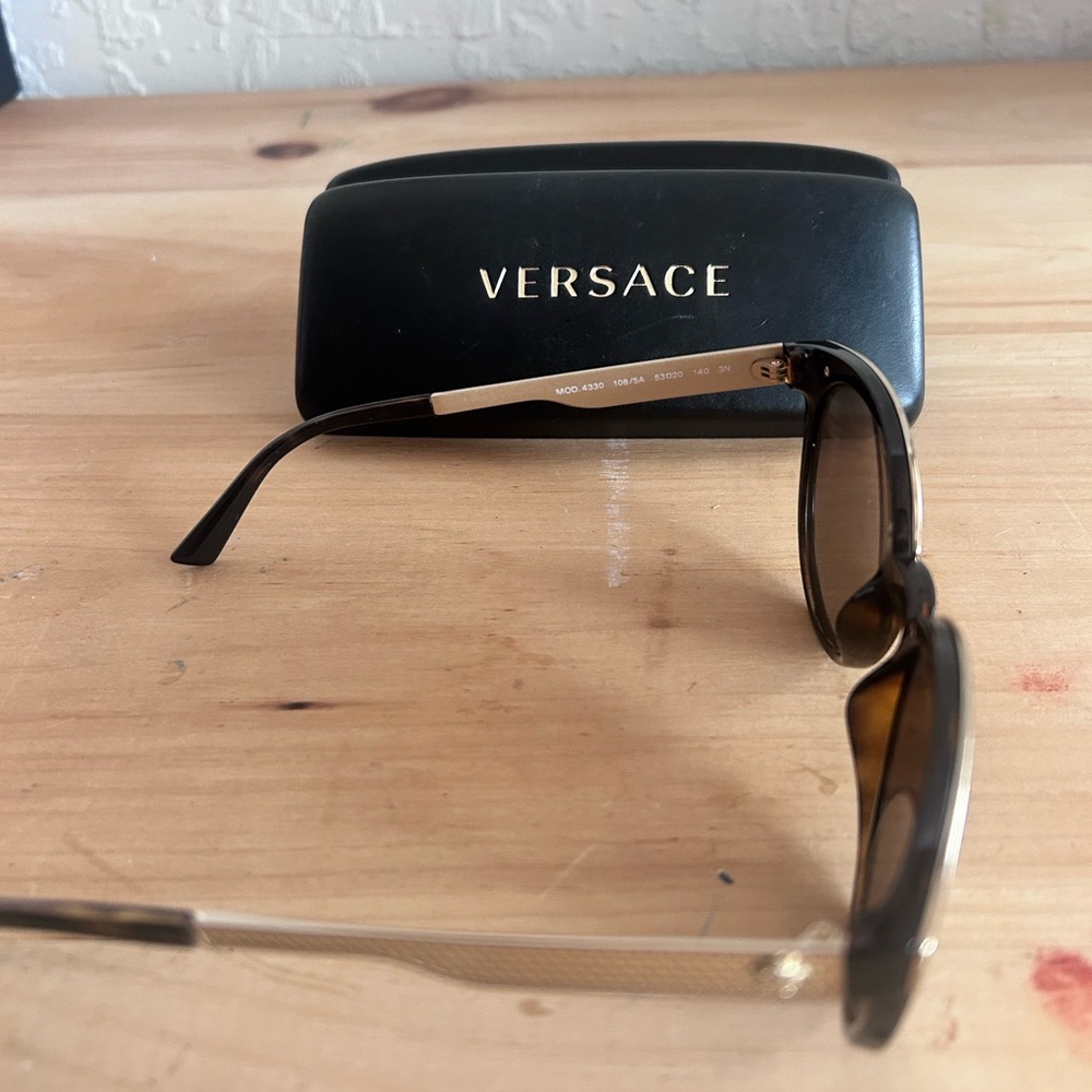 Versace Black and Gold Round Sunglasses - Picture 5 of 6